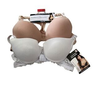 Bobbie Brooks Women's Push-Up Bra Set - White and Tan